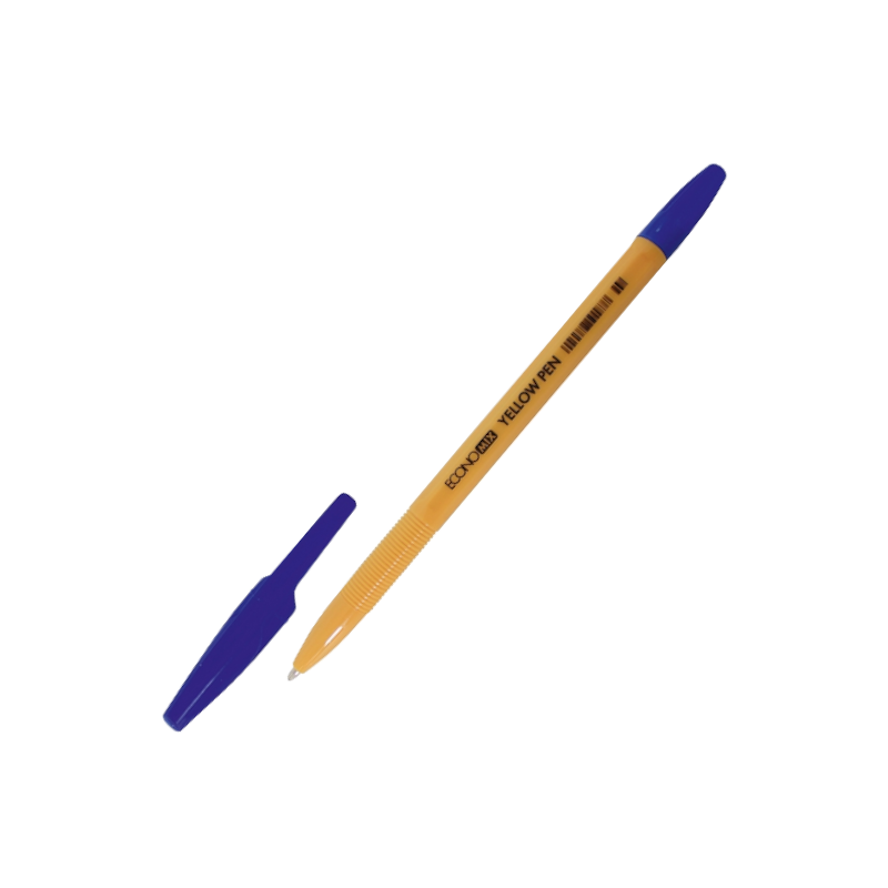 Ручка кулькова ECONOMIX (E10187-02) YELLOW PEN, чорнила сині